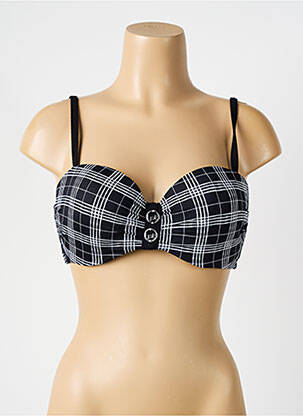 Haut de maillot de bain stretch haut soutien-gorge moulé noir LPB femme
