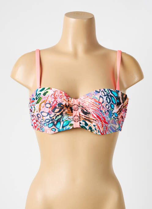 Haut de maillot de bain stretch haut bandeau rose LPB femme