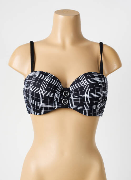 Haut de maillot de bain stretch haut soutien-gorge moulé noir LPB femme