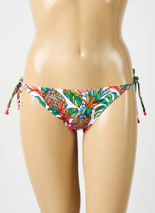 Bas de maillot de bain imprimé fantaisie bikini blanc LPB femme