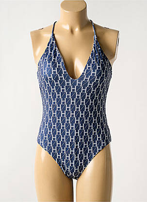 Maillot de bain 1 pièce imprimé fantaisie haut triangles bleu HUGO BOSS femme