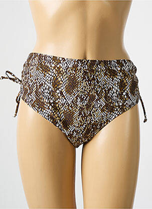 Bas de maillot de bain imprimé fantaisie culotte marron DEIDAD femme