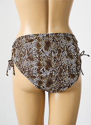 Bas de maillot de bain imprimé fantaisie culotte marron DEIDAD femme
