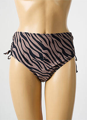 Bas de maillot de bain imprimé fantaisie culotte marron DEIDAD femme