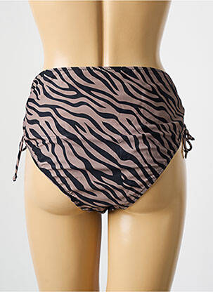 Bas de maillot de bain imprimé fantaisie culotte marron DEIDAD femme