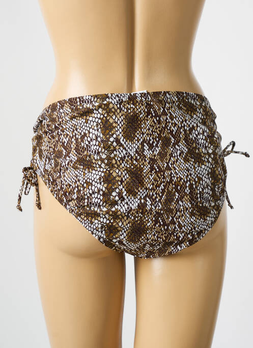 Bas de maillot de bain imprimé fantaisie culotte marron DEIDAD femme
