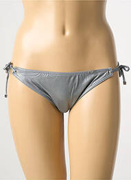 Bas de maillot de bain effet matière satinée bikini gris LPB femme