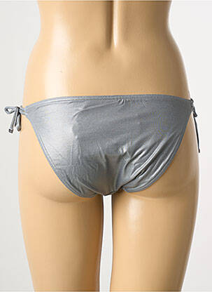 Bas de maillot de bain effet matière satinée bikini gris LPB femme