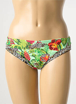 Bas de maillot de bain imprimé fantaisie culotte vert DEIDAD femme