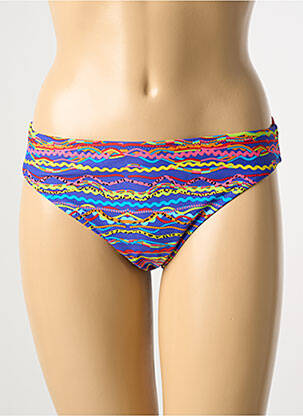 Bas de maillot de bain imprimé fantaisie culotte bleu DEIDAD femme