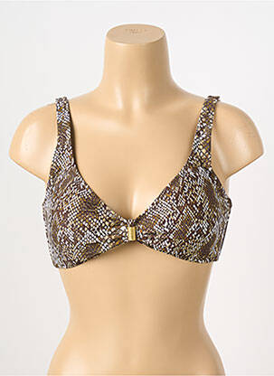 Haut de maillot de bain bretelles élastiquées marron DEIDAD femme