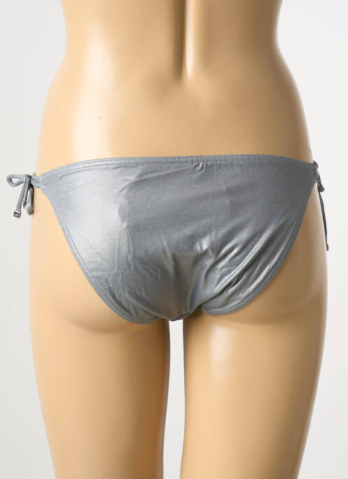 Bas de maillot de bain effet matière satinée bikini gris LPB femme