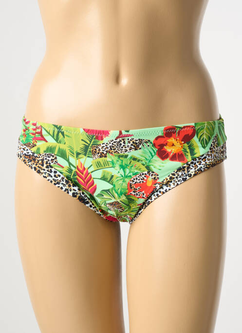 Bas de maillot de bain imprimé fantaisie culotte vert DEIDAD femme