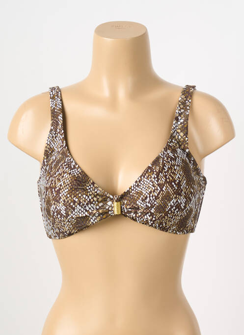 Haut de maillot de bain bretelles élastiquées marron DEIDAD femme