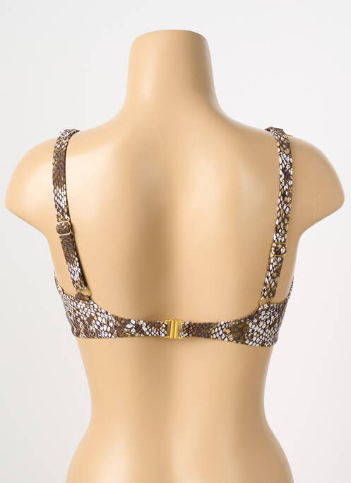 Haut de maillot de bain bretelles élastiquées marron DEIDAD femme