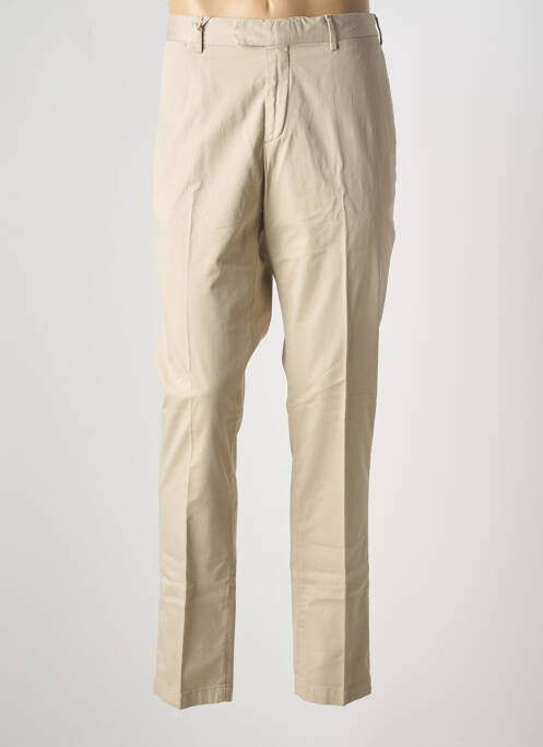 Pantalon chino fermeture zippée sous rabat avec crochet taille normale beige DEVORE homme