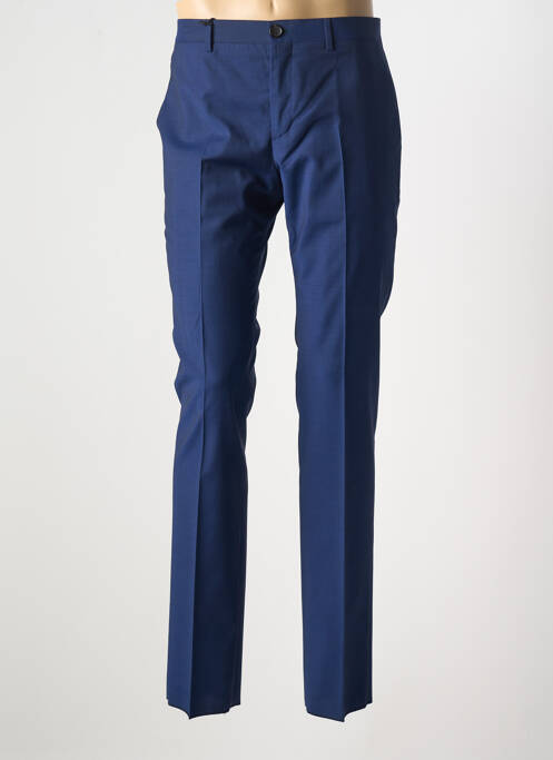 Pantalon chino fermeture zippée sous rabat avec crochet taille haute bleu PAUL SMITH homme