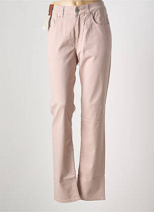 Pantalon droit stretch taille normale beige DEVORE femme