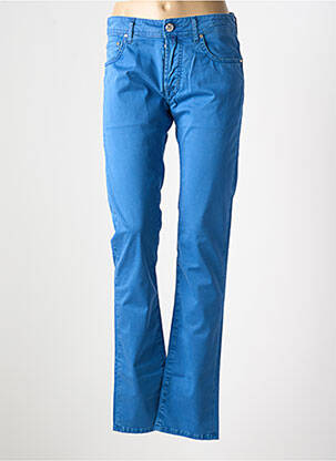 Pantalon droit stretch taille normale bleu JACOB COHEN femme