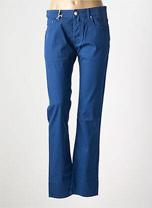 Pantalon droit stretch taille normale bleu JACOB COHEN femme