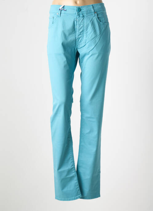Pantalon droit stretch taille normale bleu JACOB COHEN femme