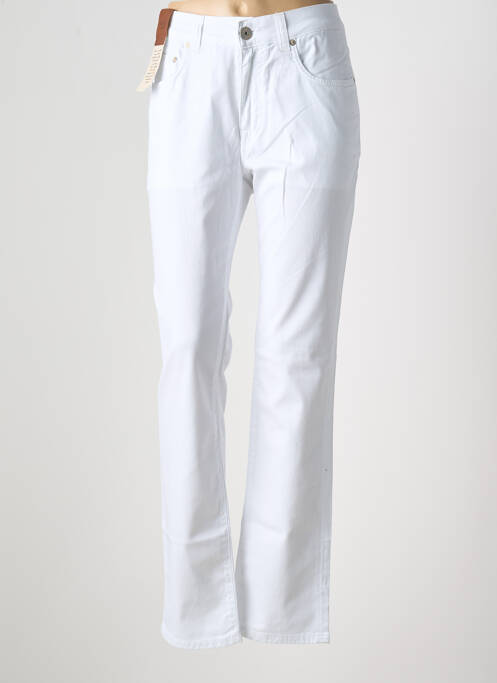 Pantalon droit stretch taille normale blanc DEVORE femme