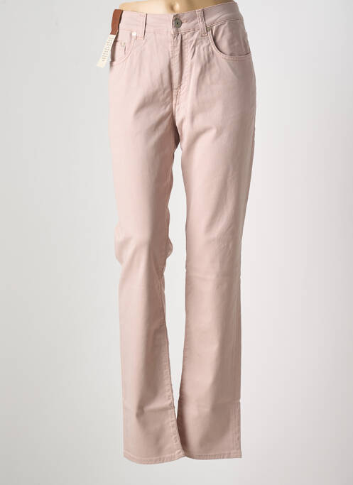 Pantalon droit stretch taille normale beige DEVORE femme