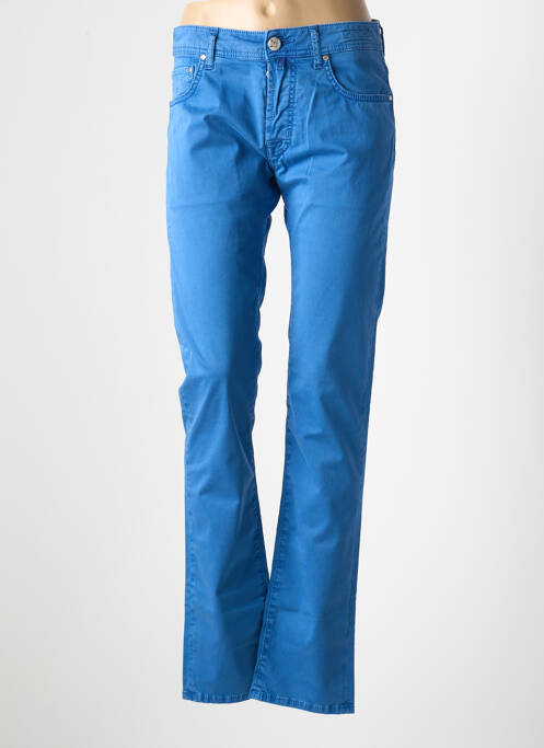 Pantalon droit stretch taille normale bleu JACOB COHEN femme