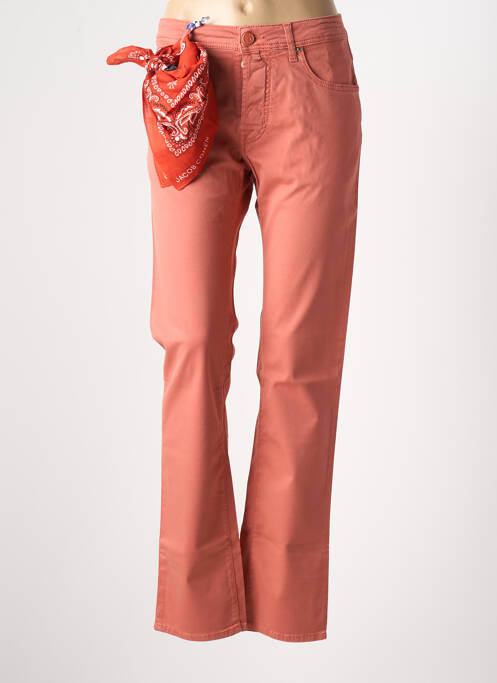 Pantalon droit stretch taille normale orange JACOB COHEN femme