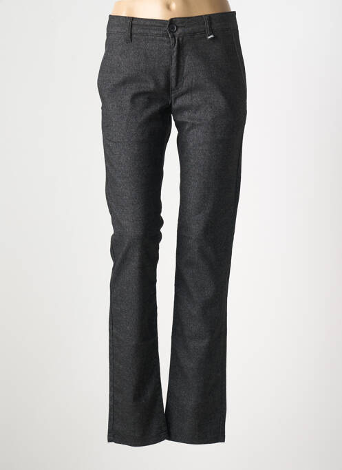 Pantalon chino fermeture zippée sous rabat boutonné taille normale noir KARL LAGERFELD femme
