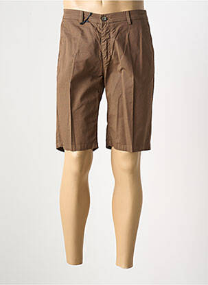 Bermuda stretch taille normale marron MANUEL RITZ homme