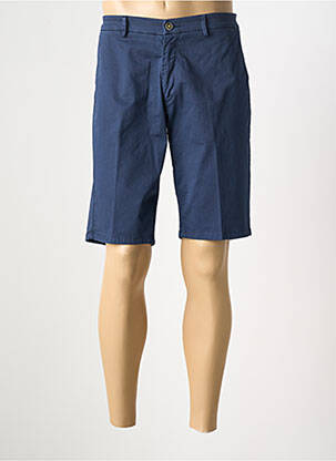 Bermuda stretch taille normale bleu MANUEL RITZ homme