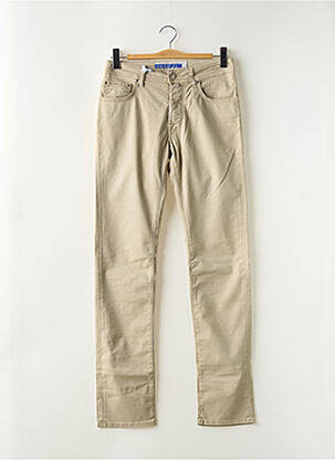 Pantalon droit stretch taille normale beige JACOB COHEN homme