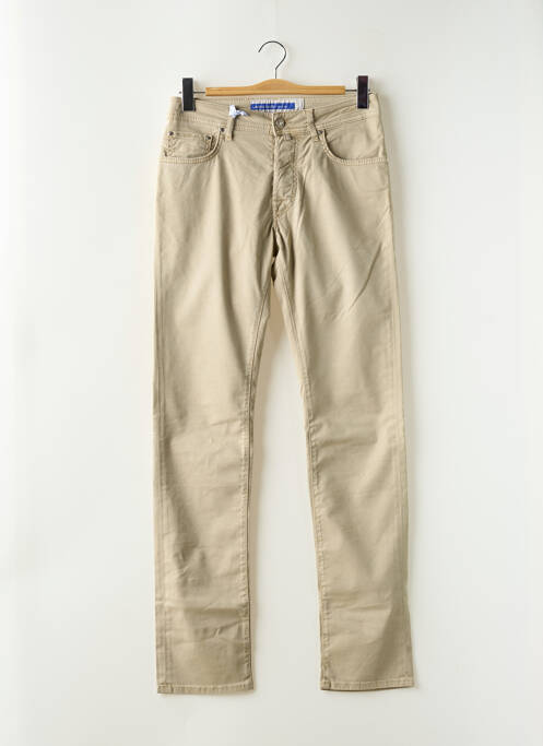 Pantalon droit stretch taille normale beige JACOB COHEN homme