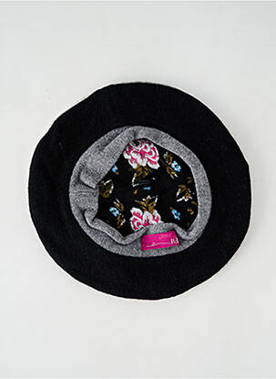 Chapeau forme béret noir FIL DE JOUR femme