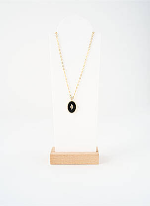Collier ornement pierre noir NILAI femme