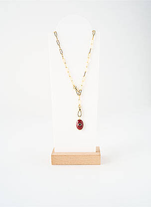 Collier ornement pierre or NILAI femme