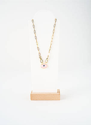 Collier ornement pierre rose NILAI femme