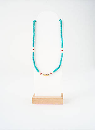Collier ornement pierre bleu NILAI femme