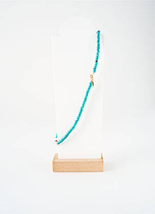 Collier ornement pierre bleu NILAI femme