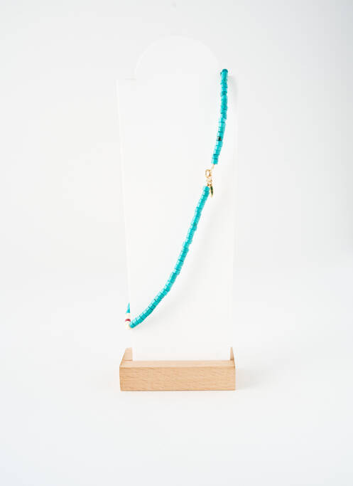 Collier ornement pierre bleu NILAI femme