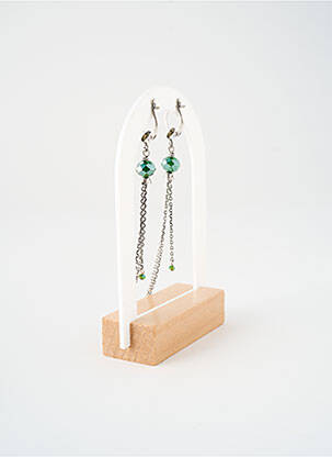 Boucles d’oreilles ornement perles vert KONPLOTT femme