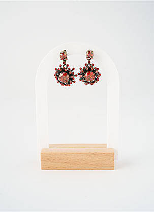 Boucles d’oreilles ornement oxyde de zirconium rouge KONPLOTT femme