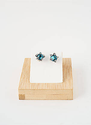 Boucles d’oreilles ornement oxyde de zirconium bleu KONPLOTT femme