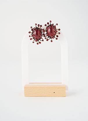 Boucles d’oreilles ornement oxyde de zirconium rouge KONPLOTT femme