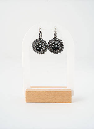 Boucles d’oreilles ornement oxyde de zirconium noir KONPLOTT femme