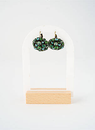 Boucles d’oreilles vert KONPLOTT femme