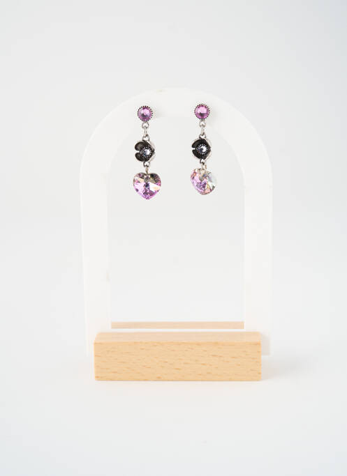 Boucles d’oreilles ornement oxyde de zirconium rose KONPLOTT femme