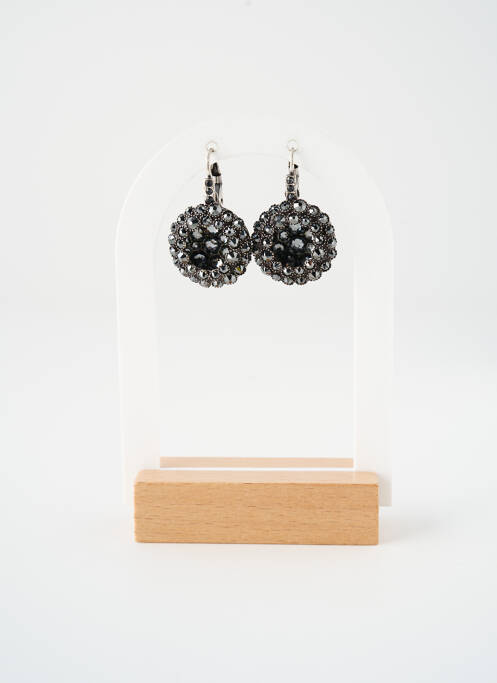 Boucles d’oreilles ornement oxyde de zirconium noir KONPLOTT femme