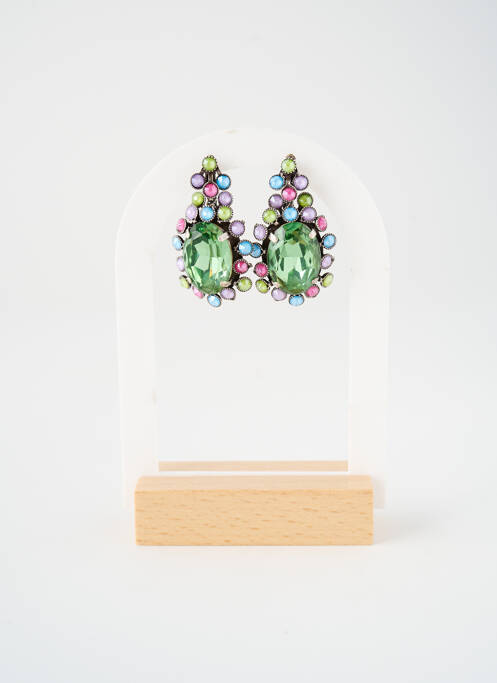 Boucles d’oreilles vert KONPLOTT femme